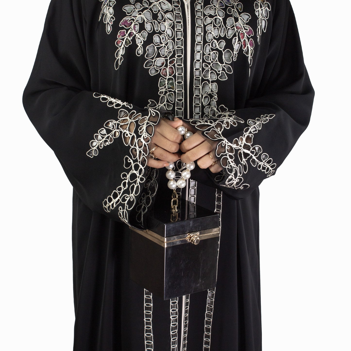 Laser Cut Vine Detail Abaya