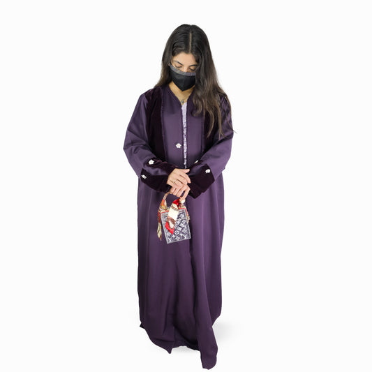 Plum Elegance Embellished Abaya
