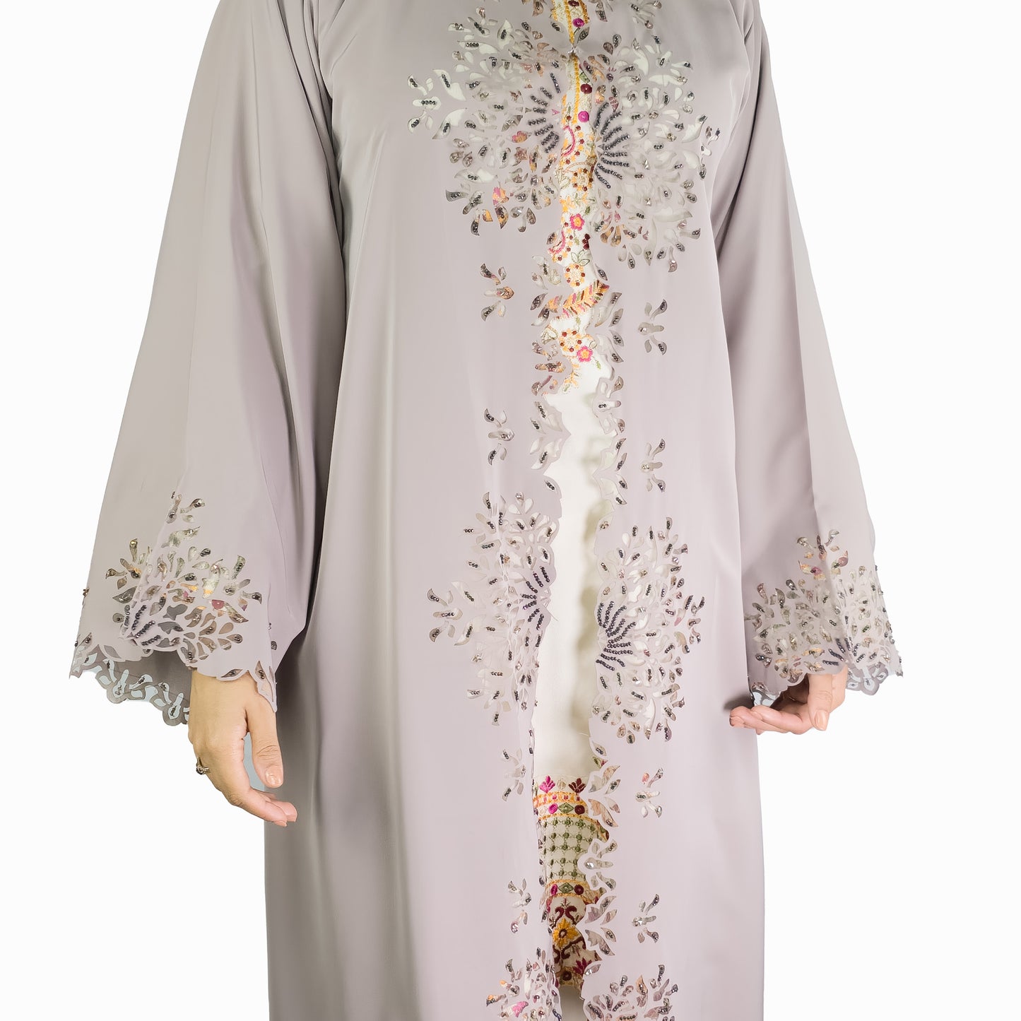Elegant Laser Cut Nida Abaya