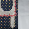 Emirati Mukhawar – Navy Blue with Multicolor Print, Red Embroidery & Stone Work