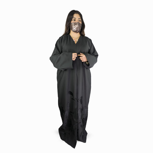 Midnight Bloom Winter Abaya