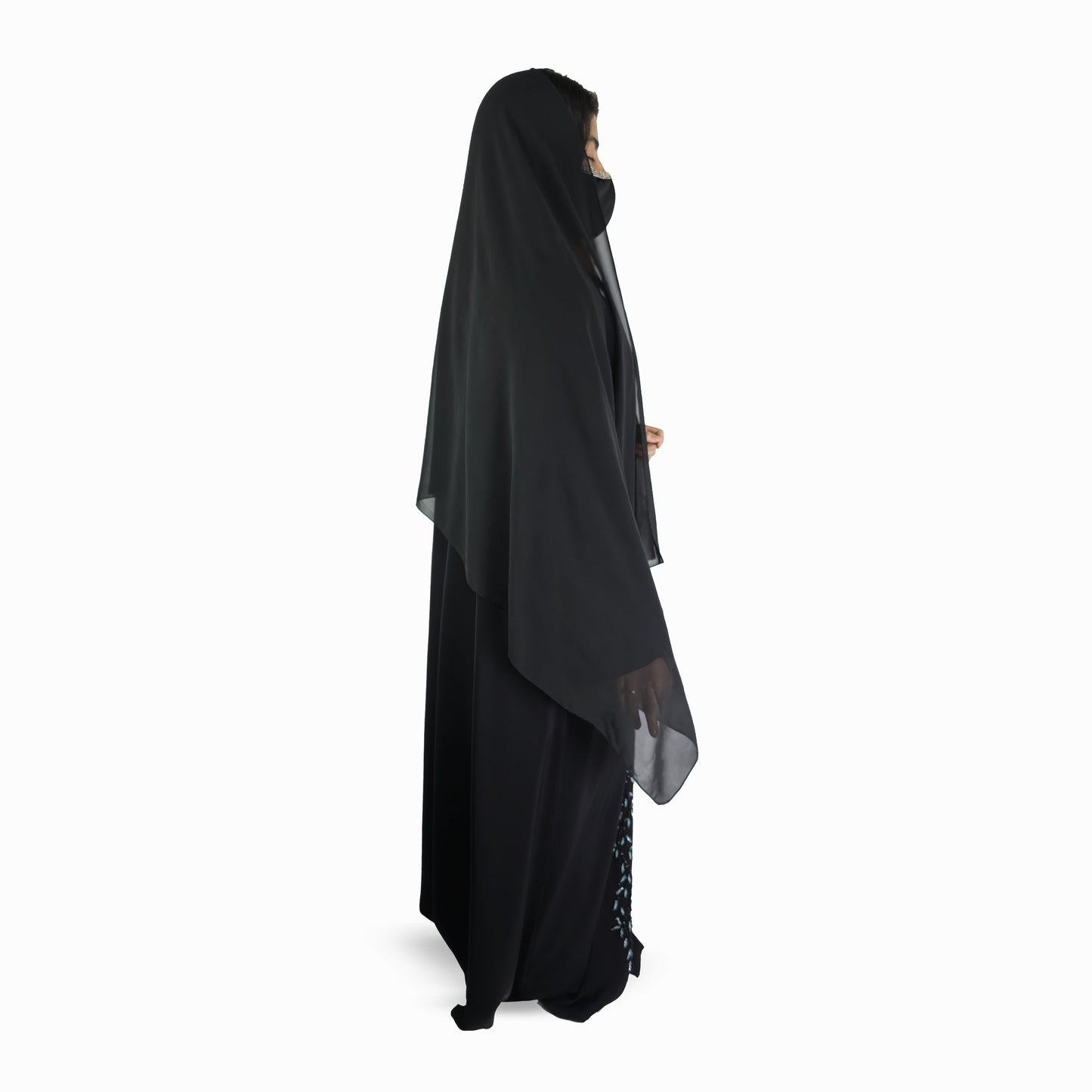 Midnight Azure Embroidered Abaya
