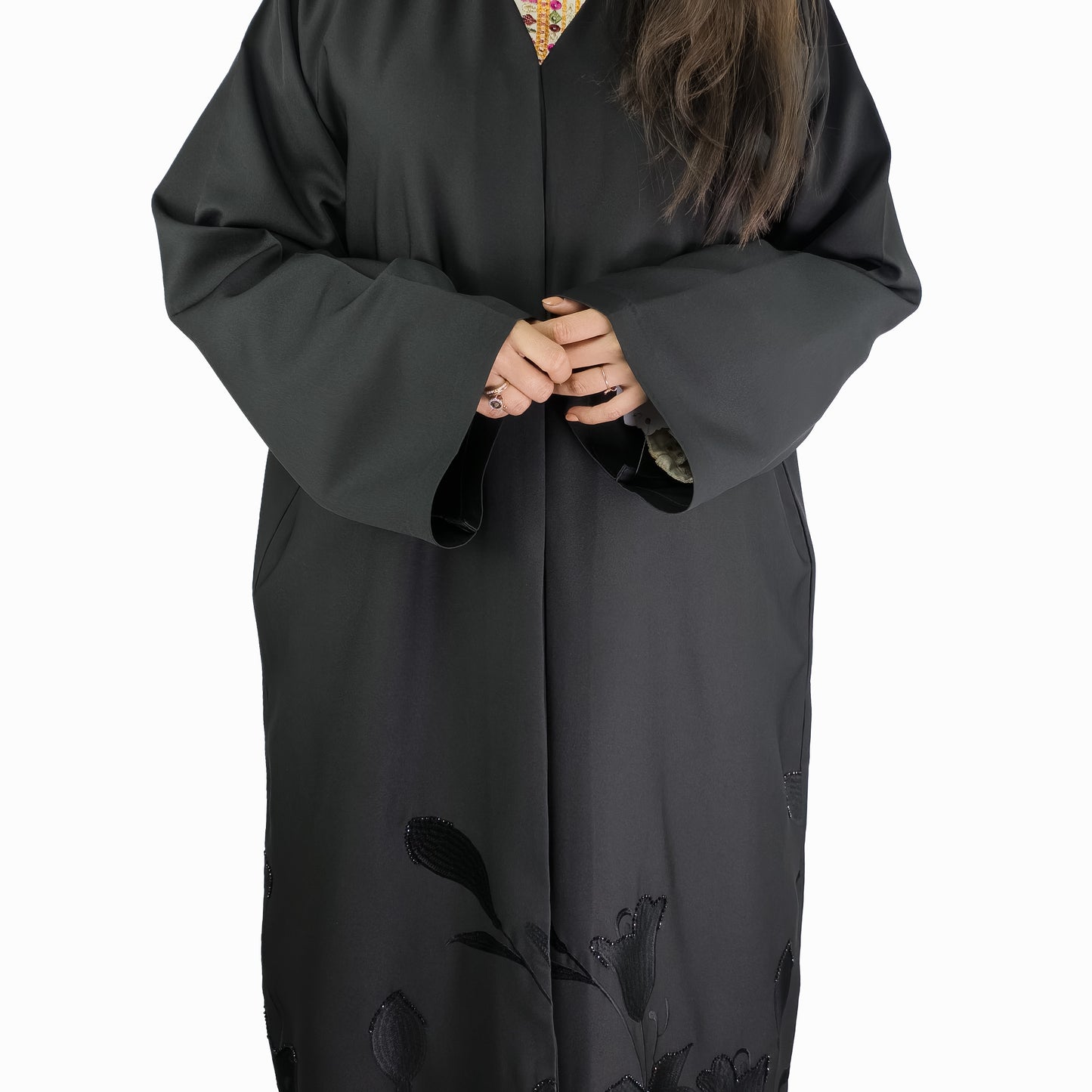 Midnight Bloom Winter Abaya