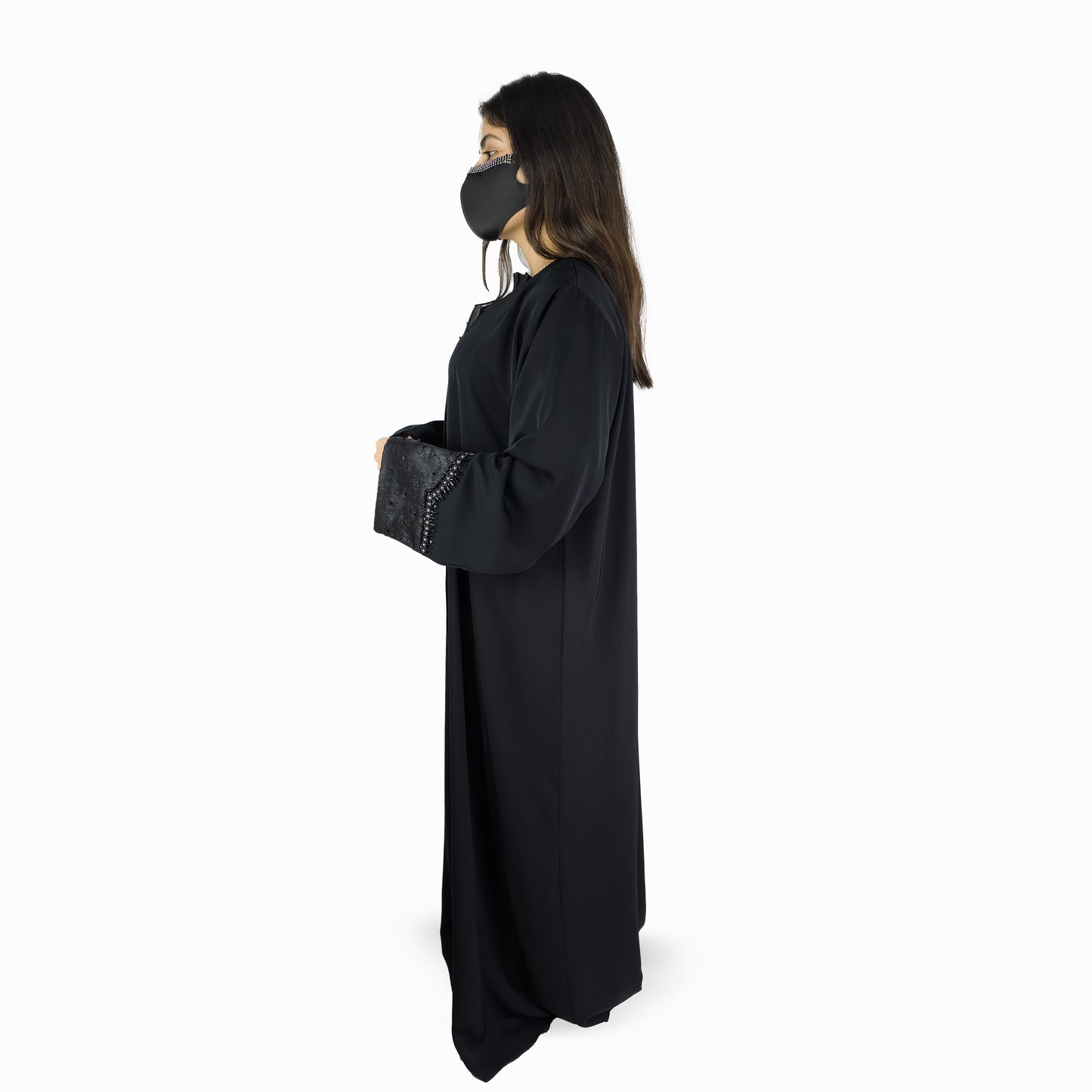 Midnight Velvet Embellished Abaya