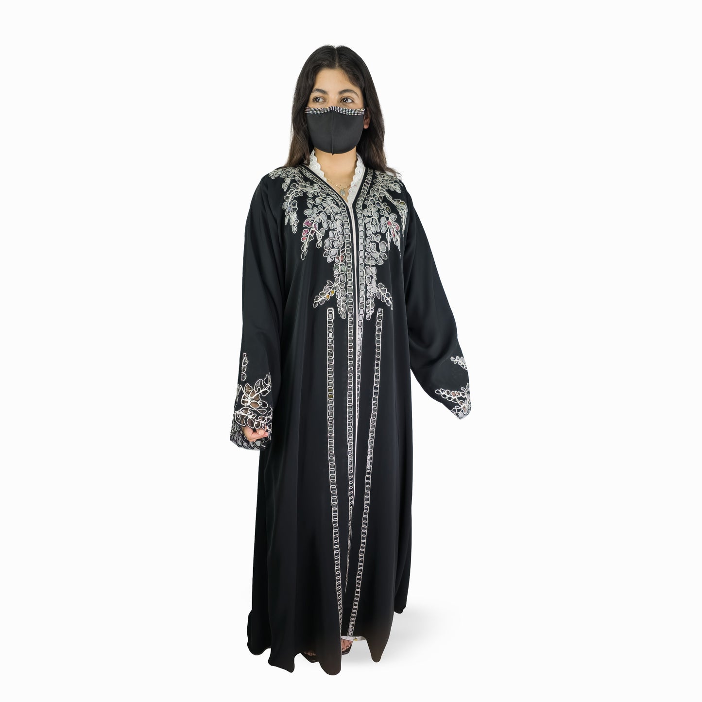 Laser Cut Vine Detail Abaya