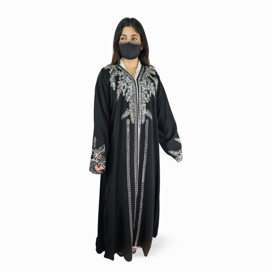 Laser Cut Vine Detail Abaya