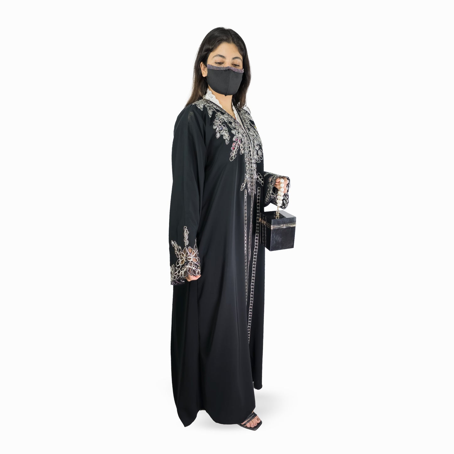 Laser Cut Vine Detail Abaya
