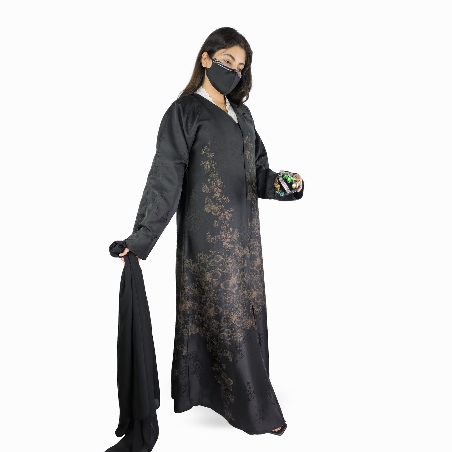 Butterfly Garden Printed Abaya