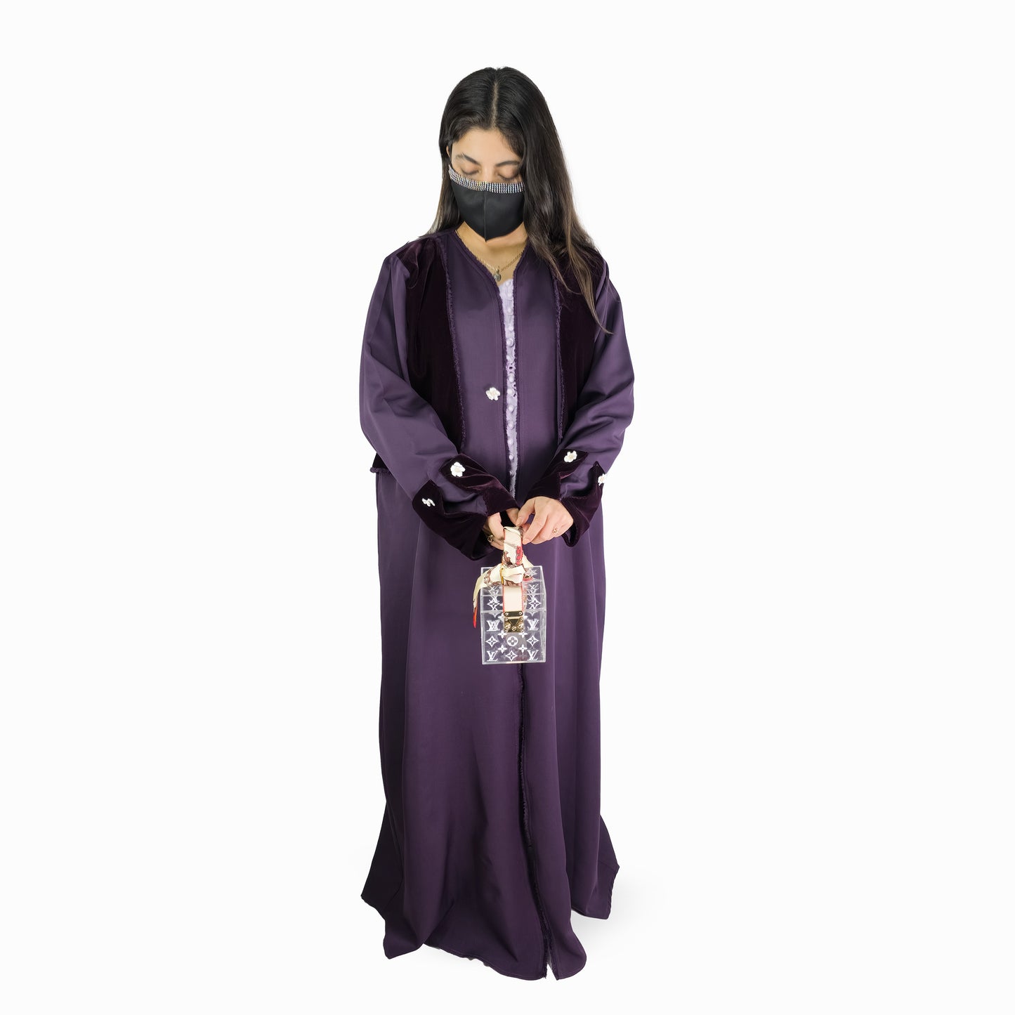 Plum Elegance Embellished Abaya
