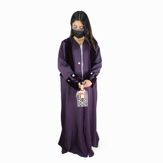 Plum Elegance Embellished Abaya