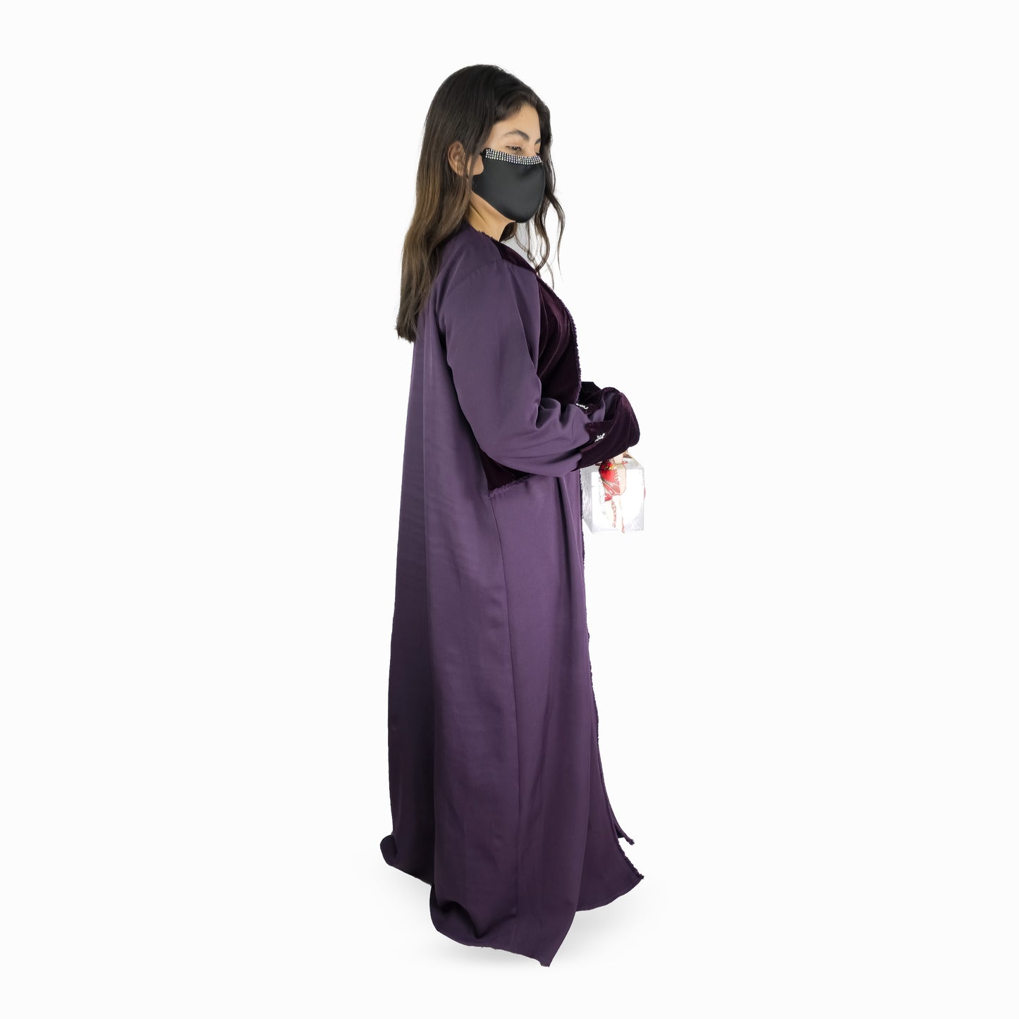 Plum Elegance Embellished Abaya