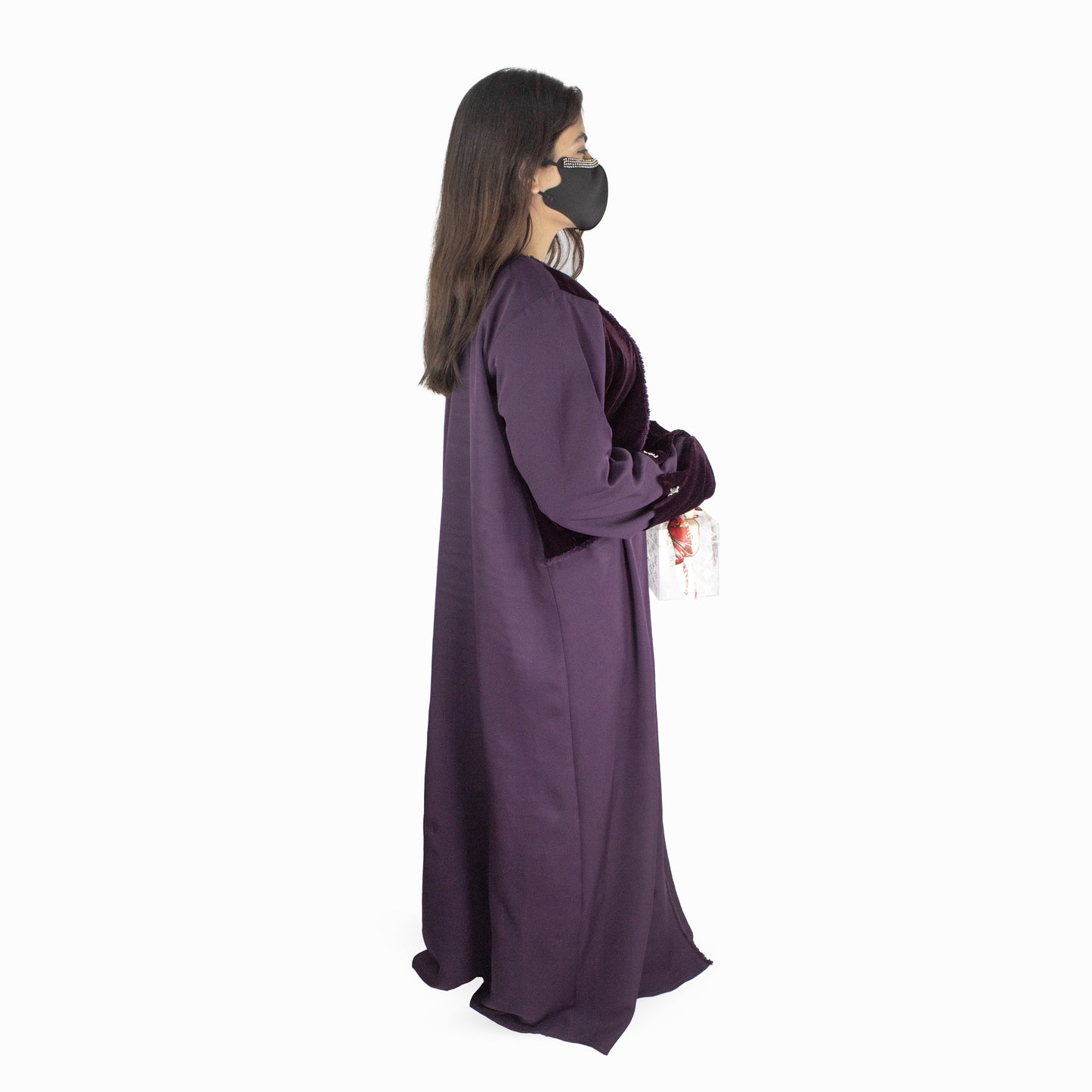 Plum Elegance Embellished Abaya