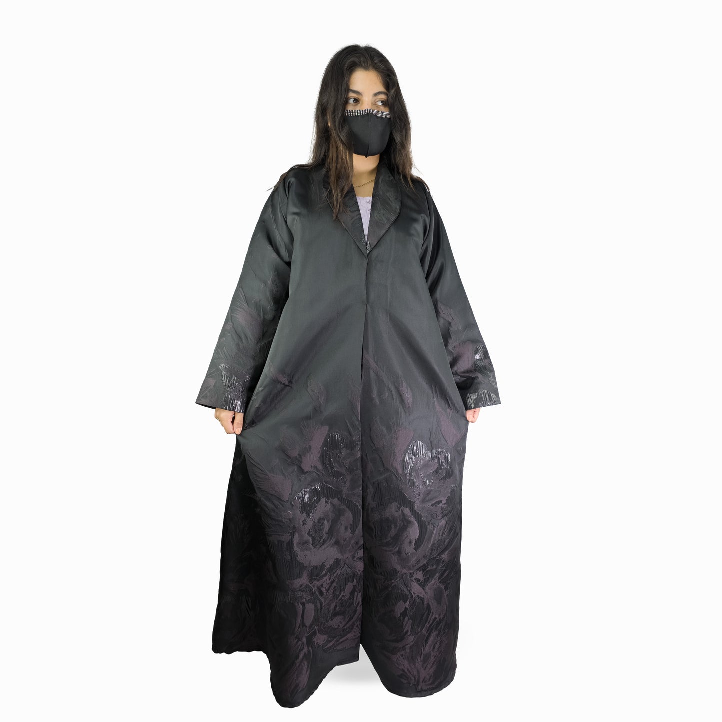 Winter Noir Printed Abaya