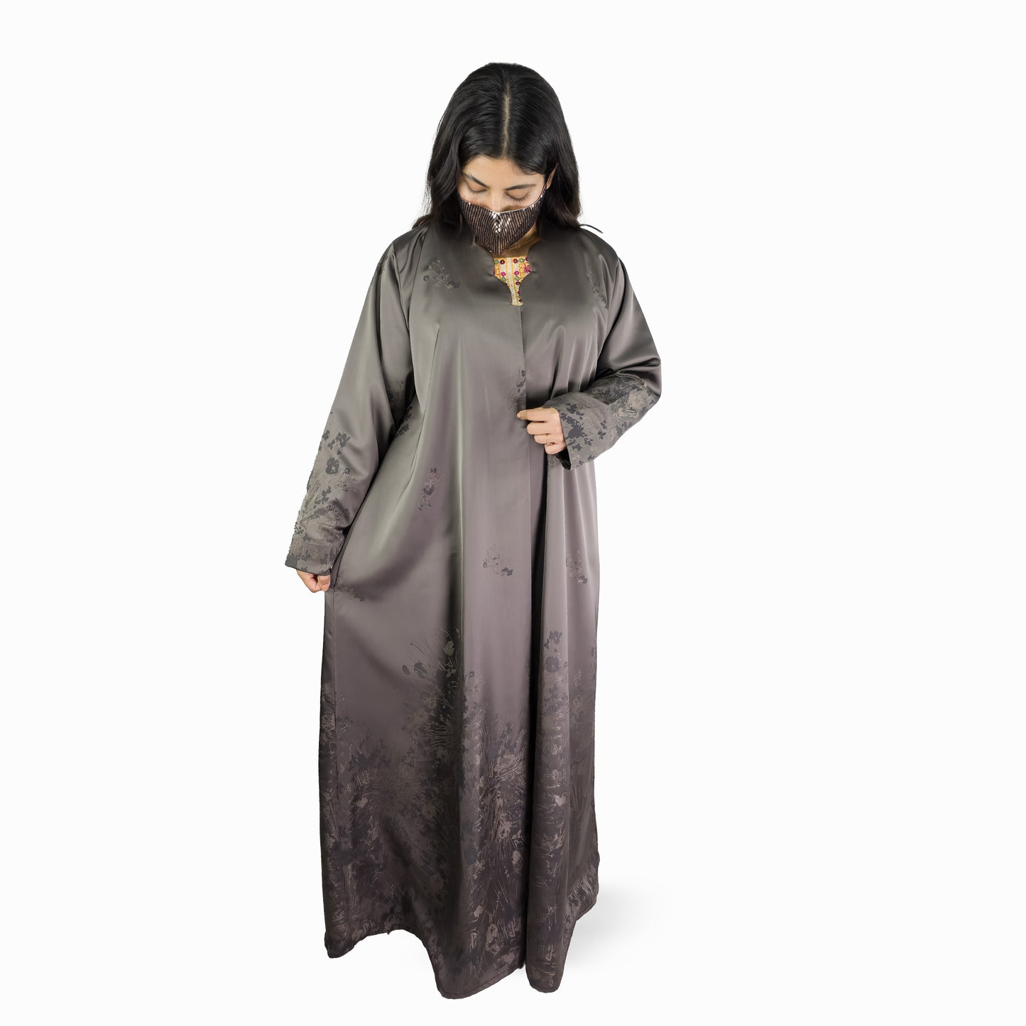 Mocha Winter Printed Abaya