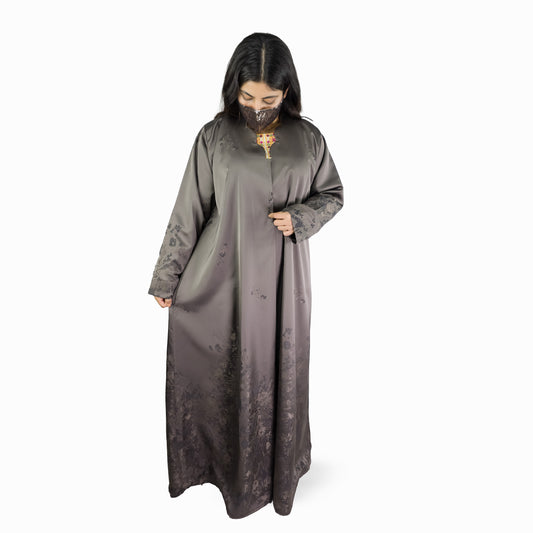 Mocha Winter Printed Abaya