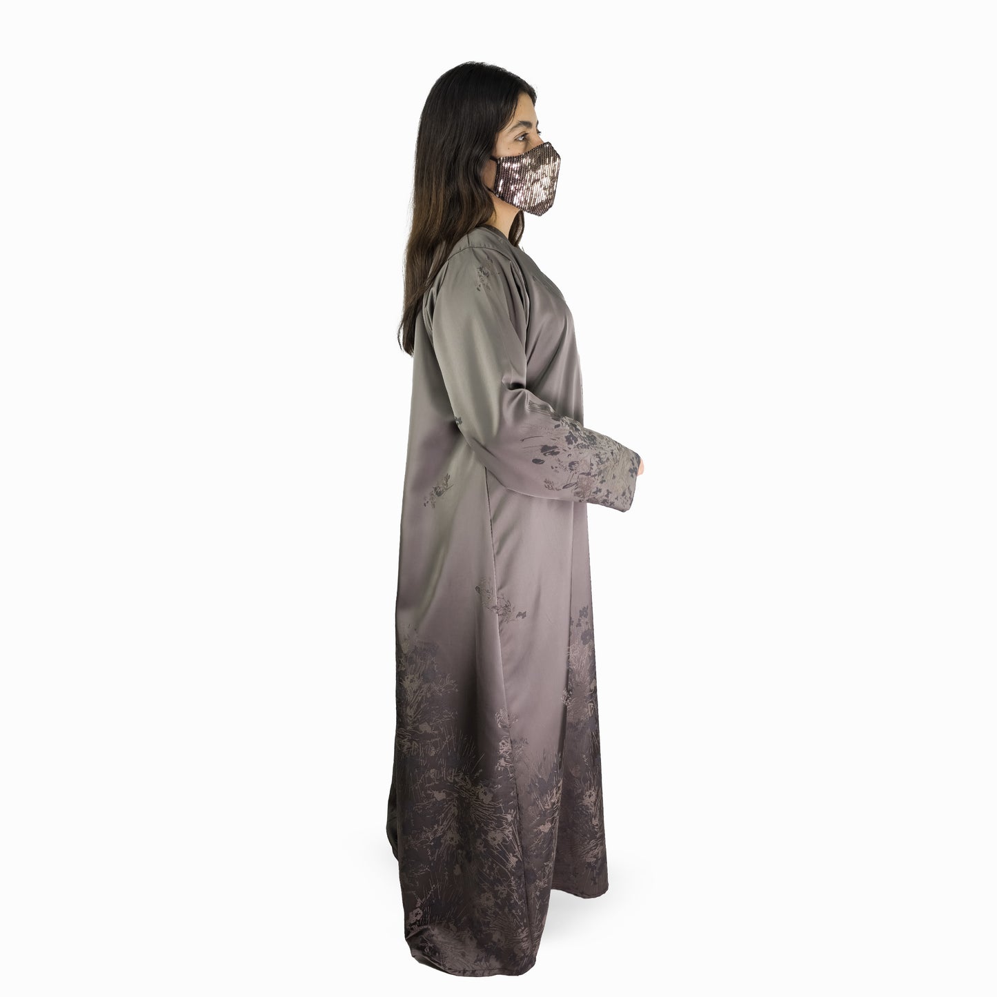 Mocha Winter Printed Abaya