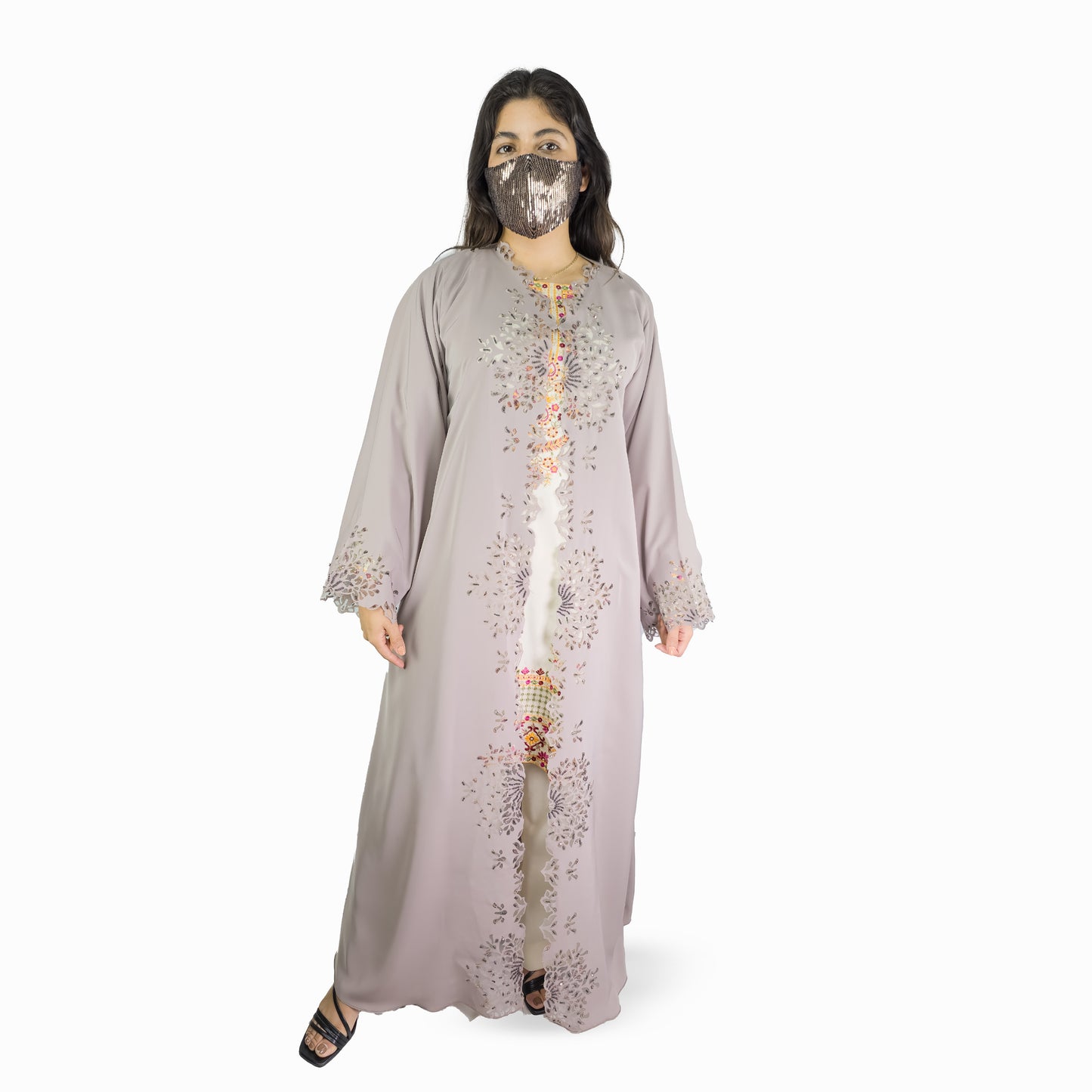 Elegant Laser Cut Nida Abaya