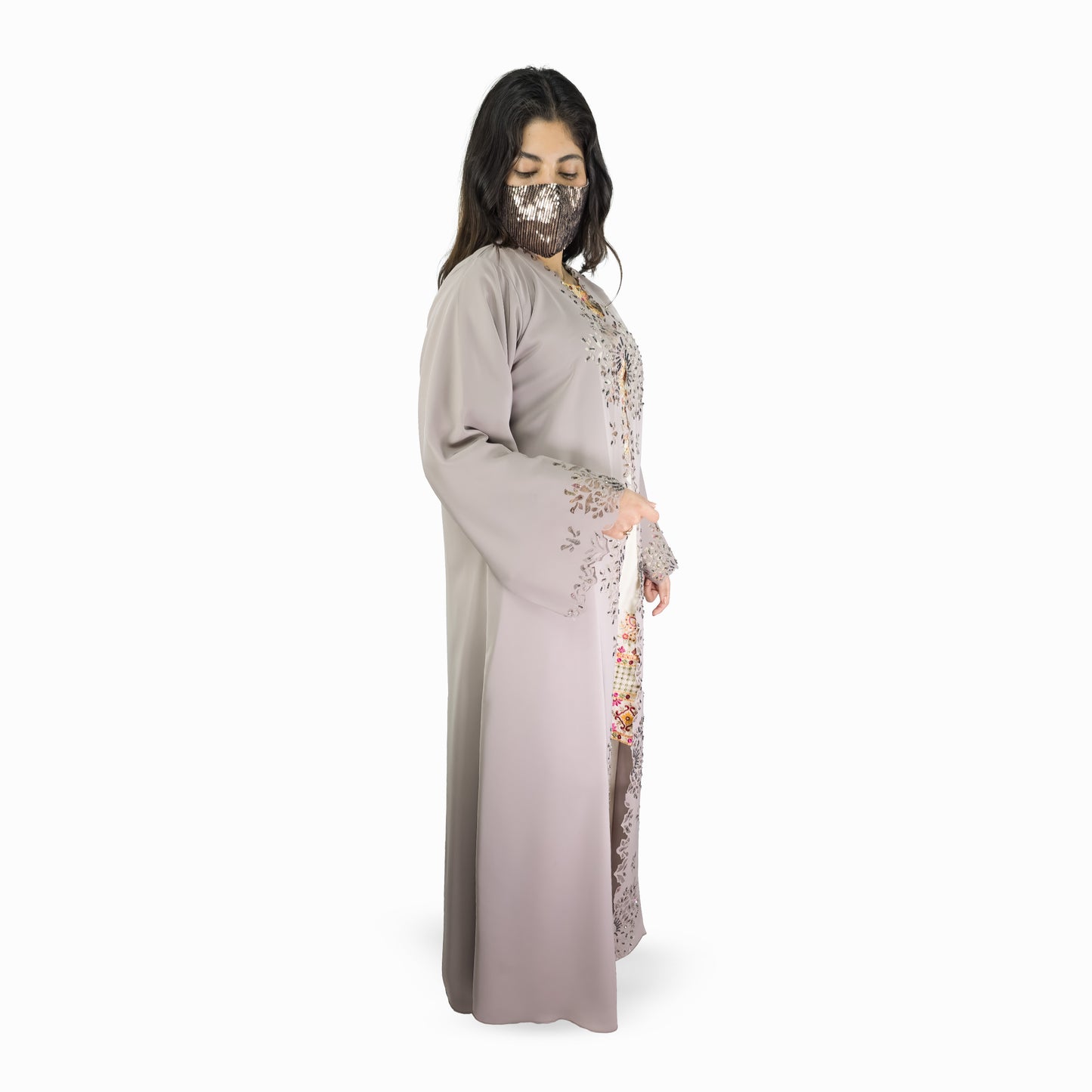 Elegant Laser Cut Nida Abaya