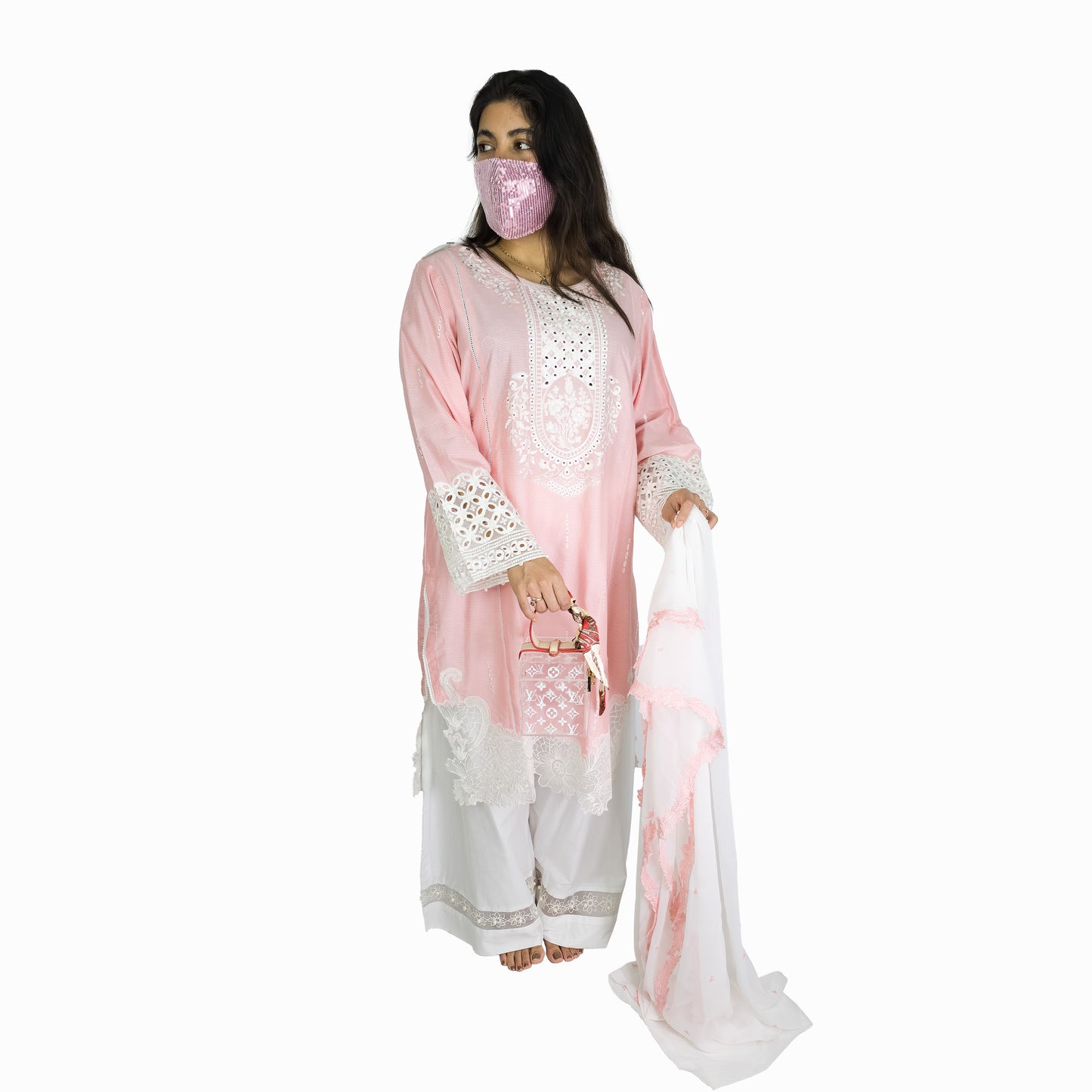 Blush Pink Embroidered Pakistani Suit