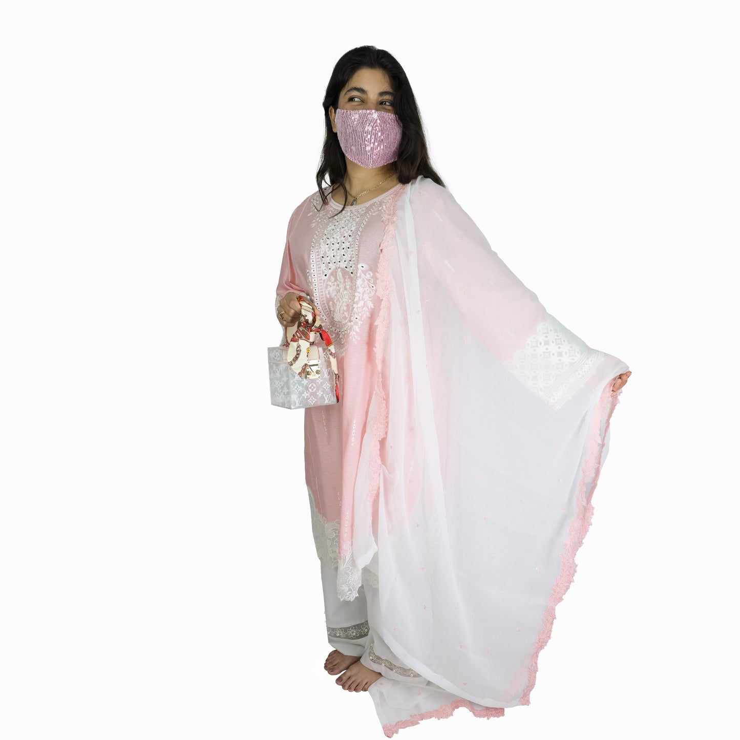 Blush Pink Embroidered Pakistani Suit