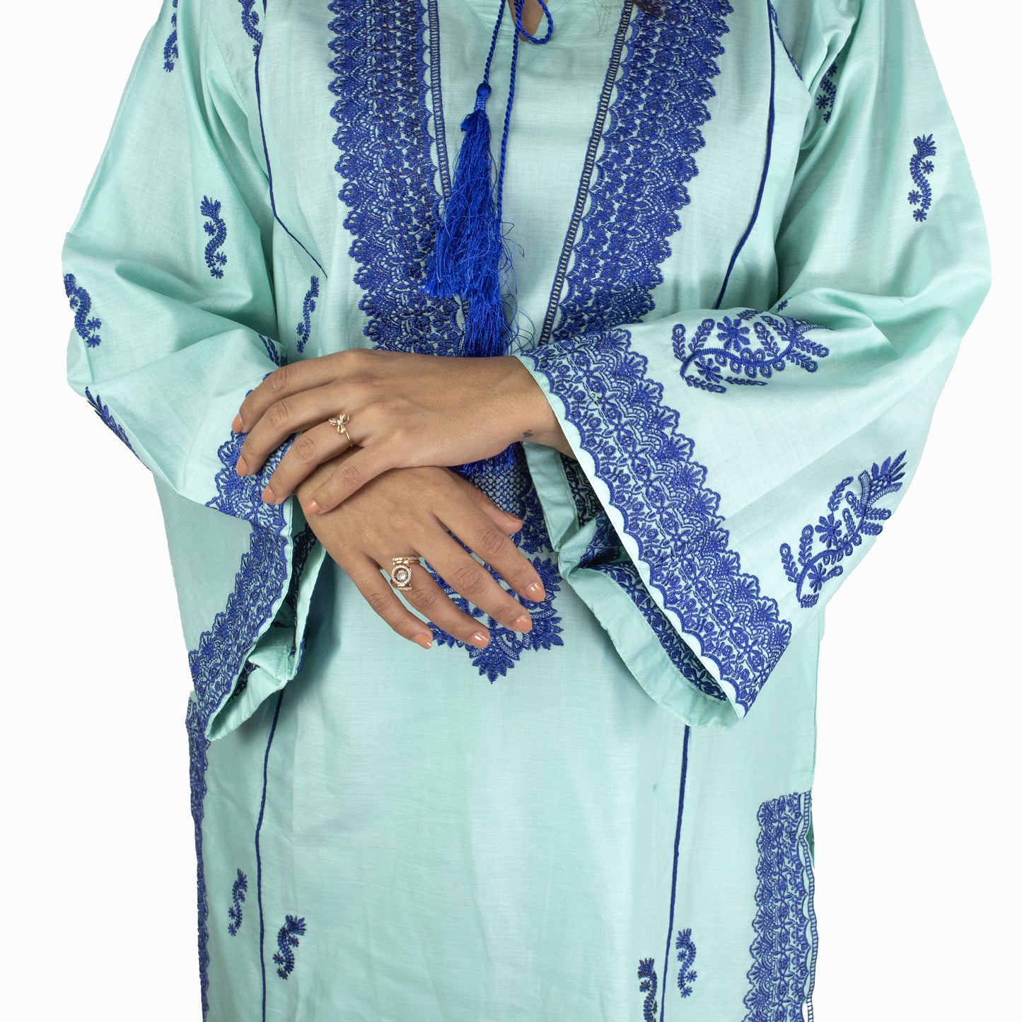 Mint Green Embroidered Pakistani Suit