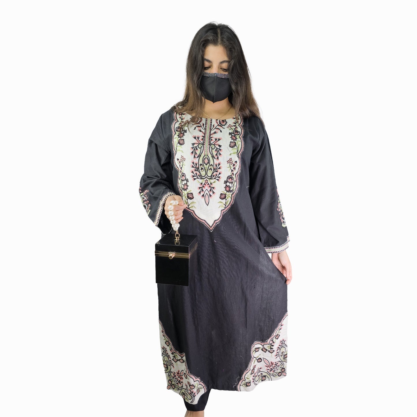 Black Embroidered Pakistani Suit