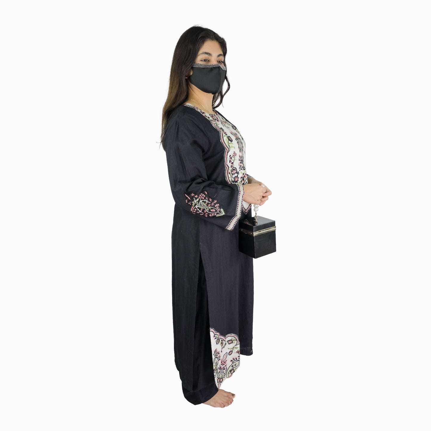 Black Embroidered Pakistani Suit
