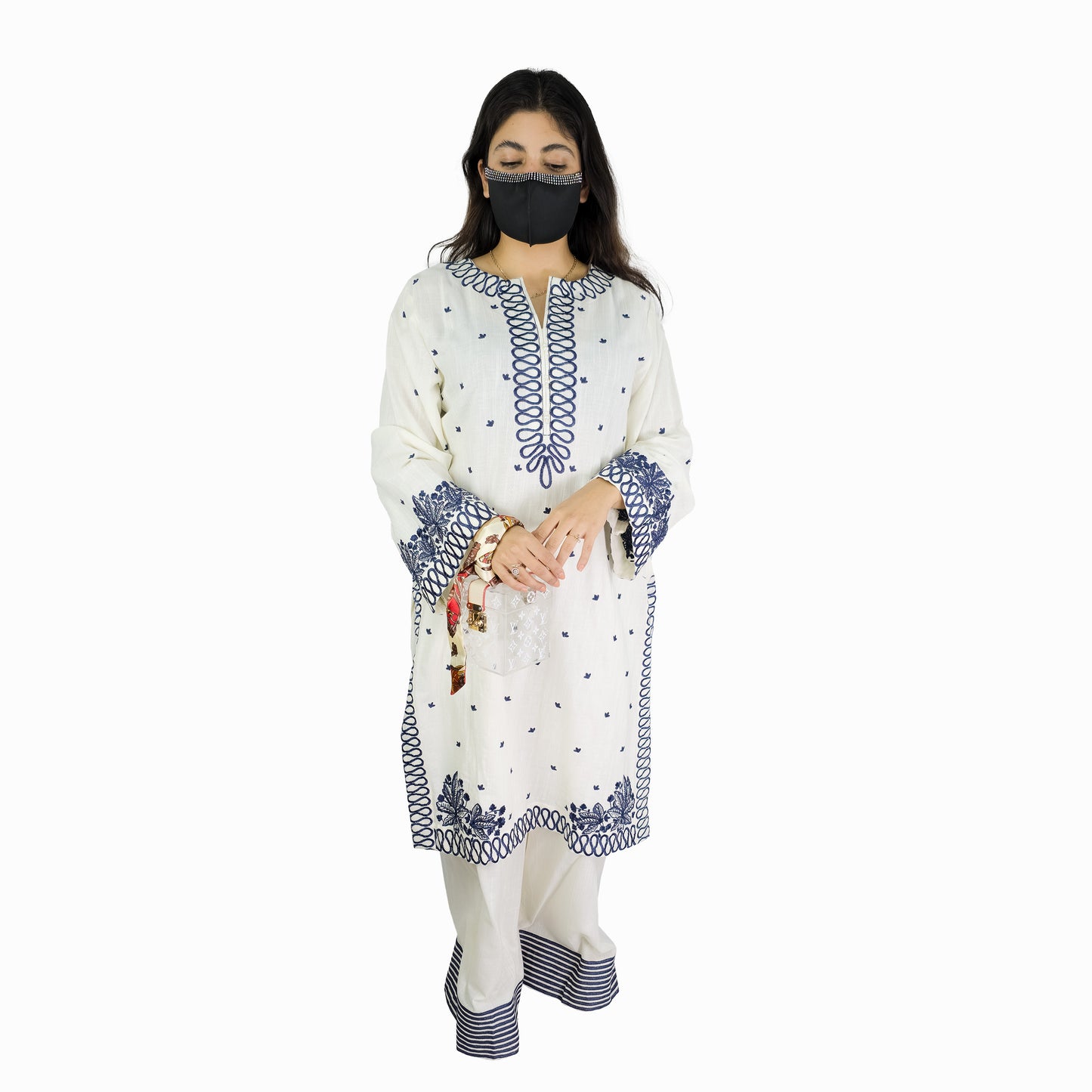 Ivory Embroidered Pakistani Suit