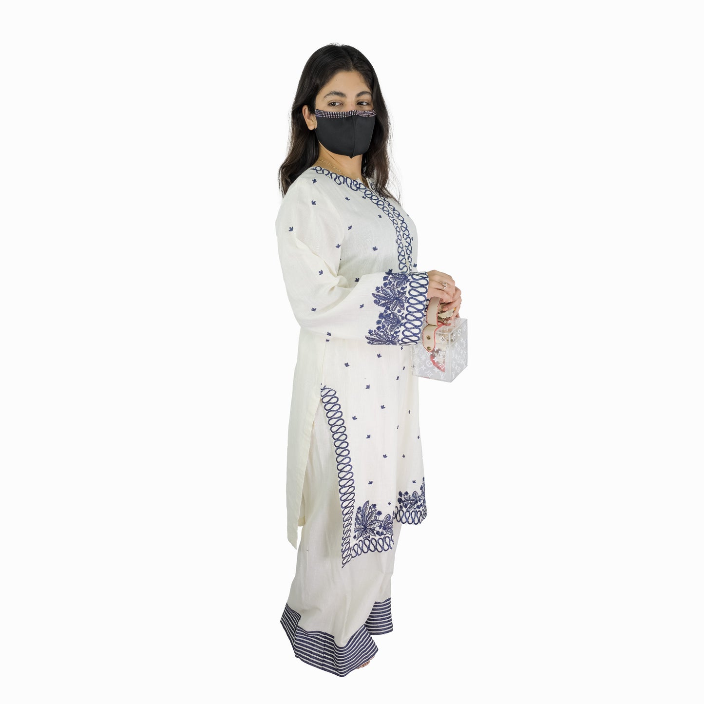 Ivory Embroidered Pakistani Suit