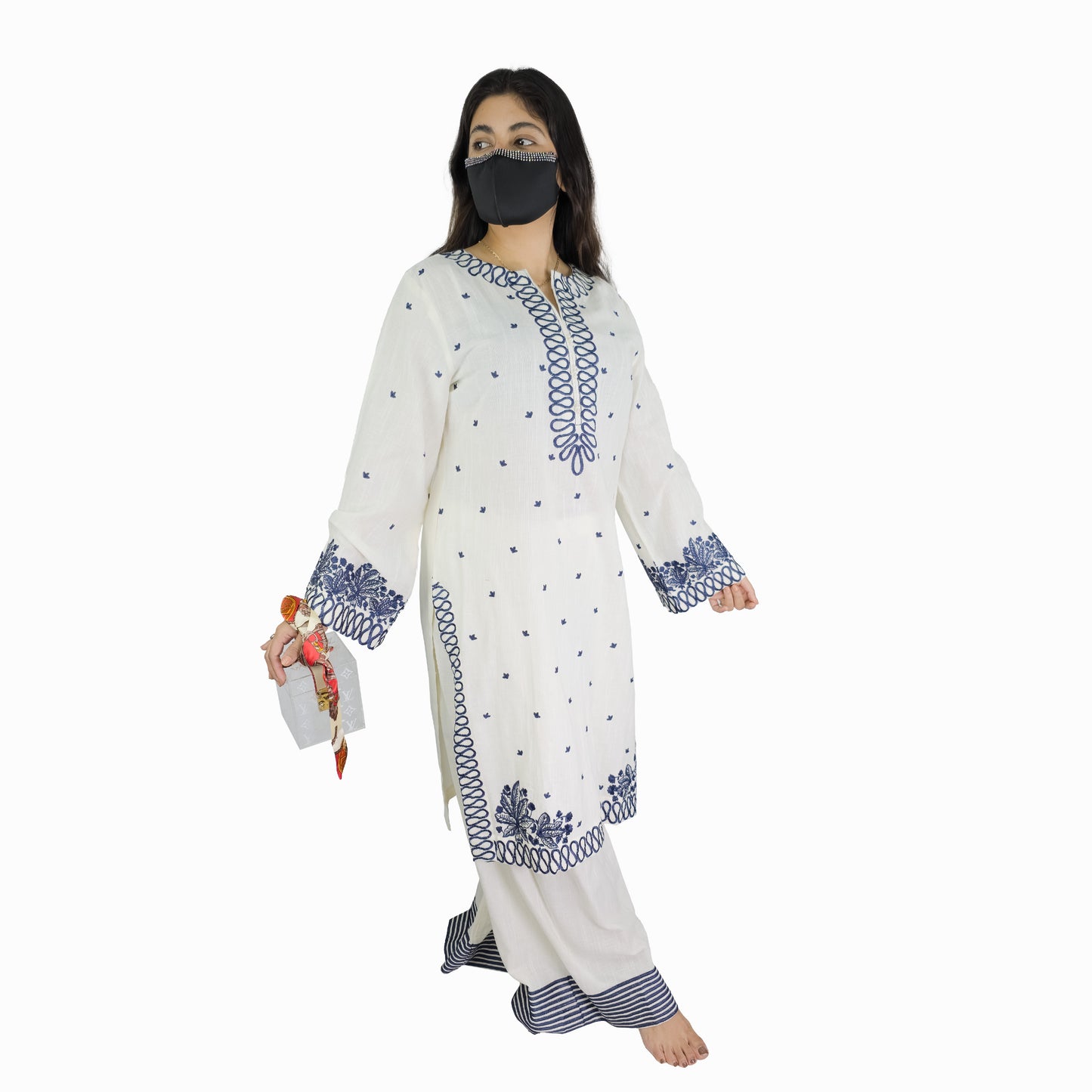 Ivory Embroidered Pakistani Suit