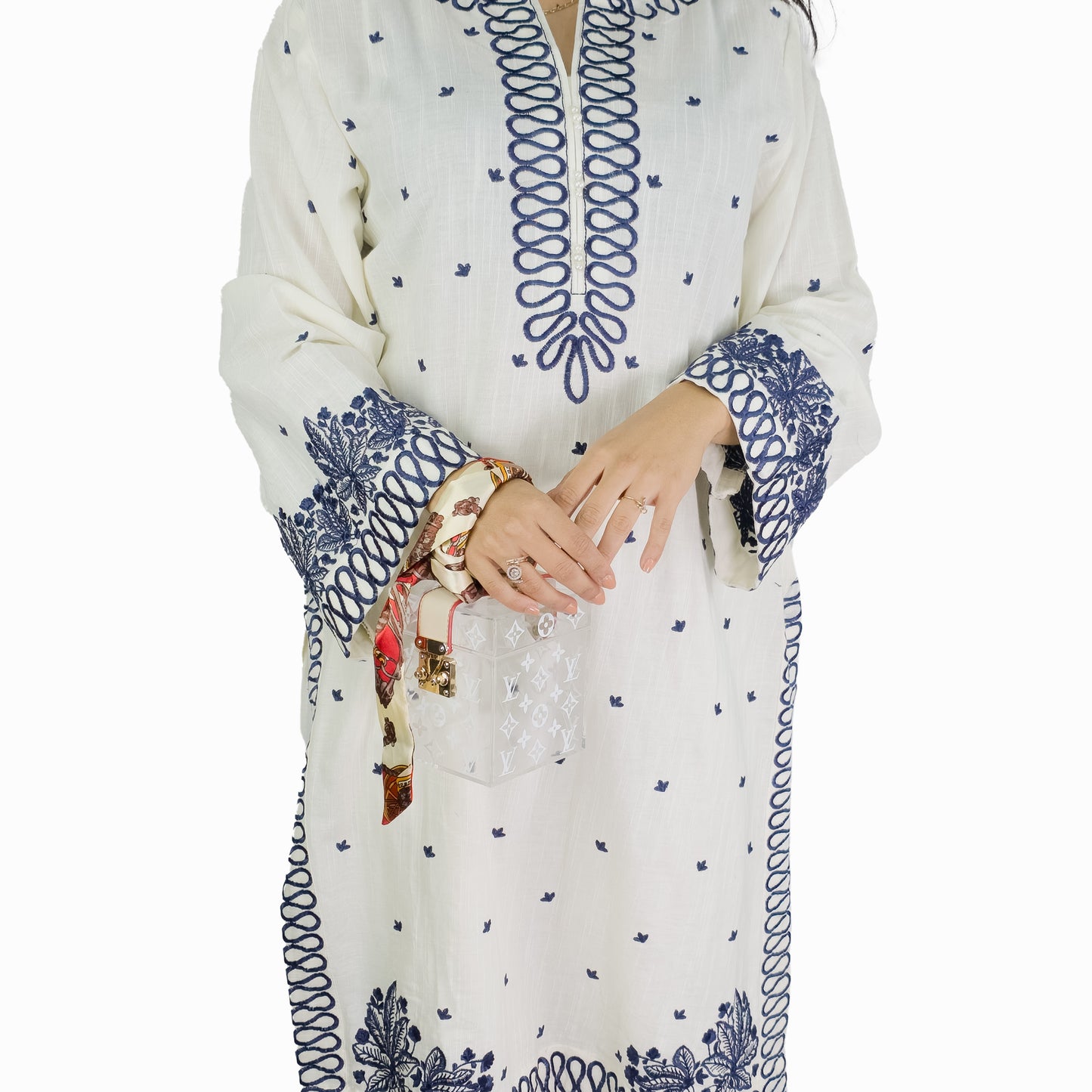 Ivory Embroidered Pakistani Suit