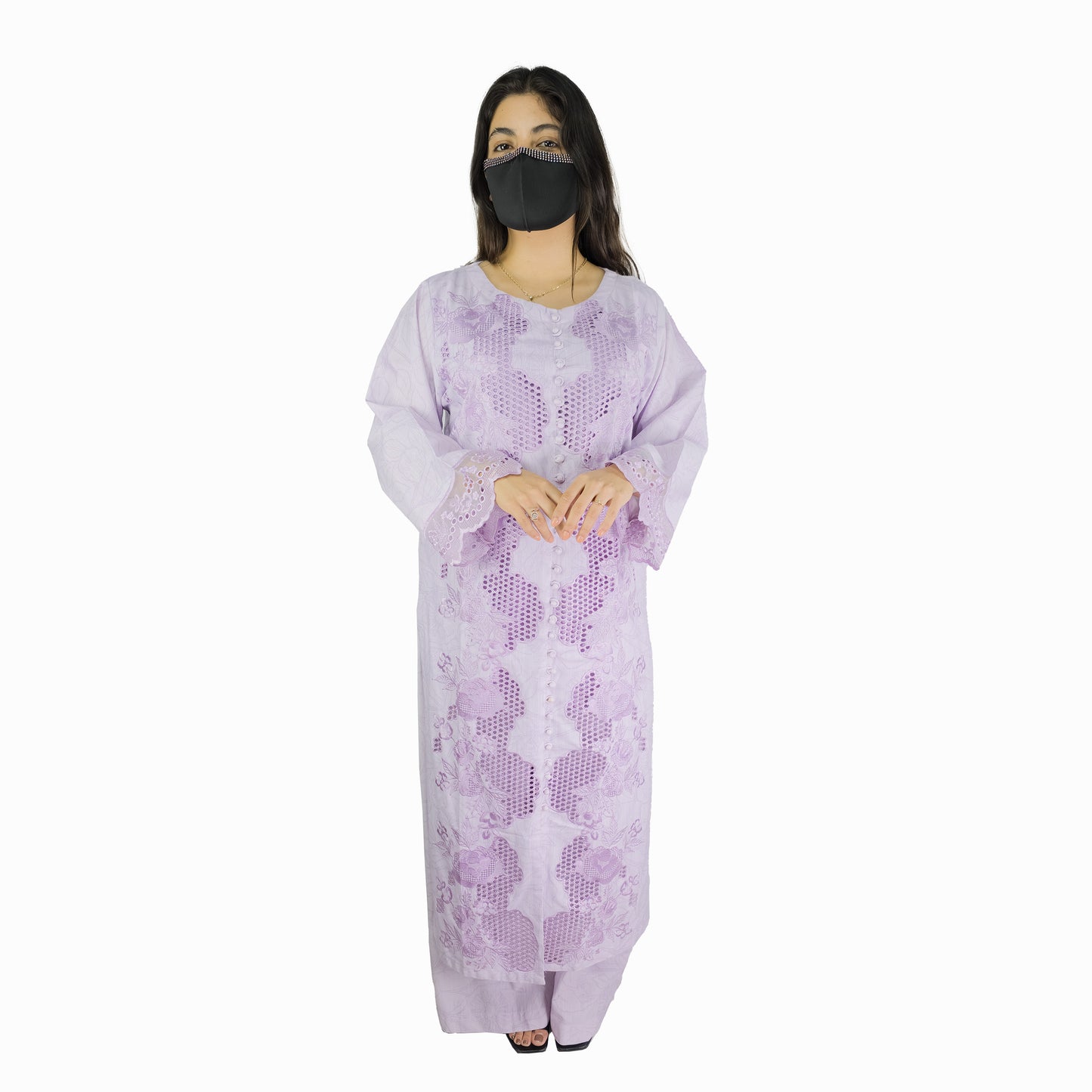 Lavender Embroidered Pakistani Suit