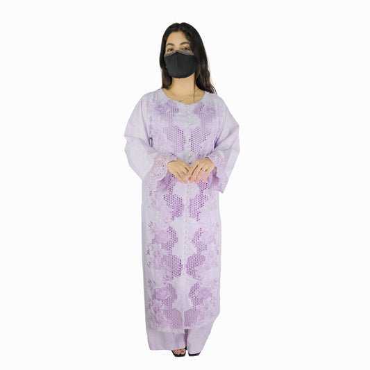 Lavender Embroidered Pakistani Suit