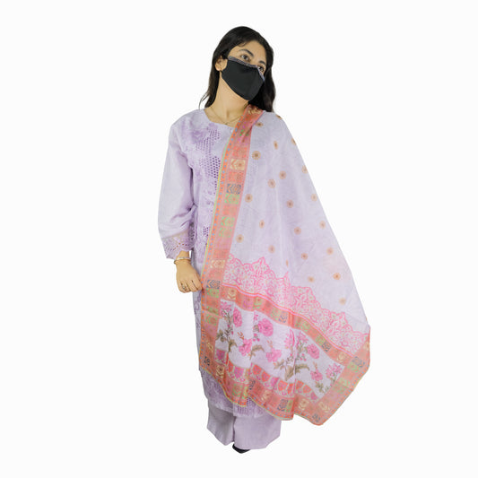 Lavender Embroidered Pakistani Suit